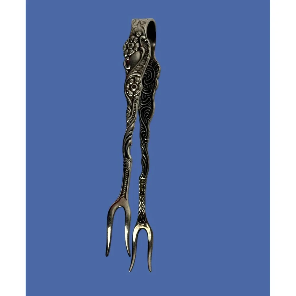 Nils Johan Sugar Tong Vintage Extra PRNS.ALP Silverplate Art Nouveau Sweden N1J4